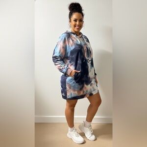 Tie-Dye Hoodie Dress | Size 1X